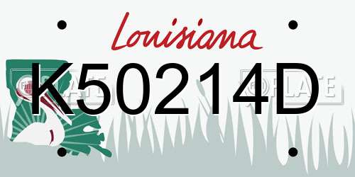 K50214D Louisiana License Plate