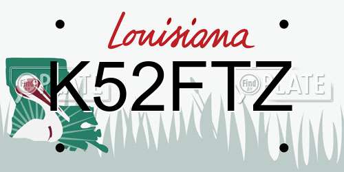 K52FTZ Louisiana License Plate