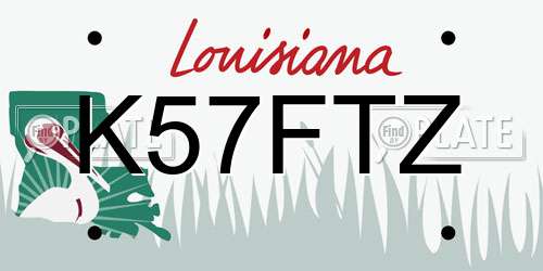 K57FTZ Louisiana License Plate