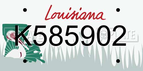K585902 Louisiana License Plate