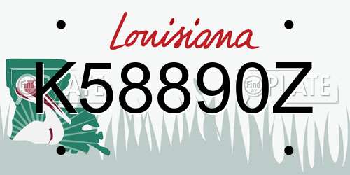 K58890Z Louisiana License Plate