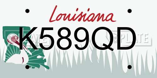K589QD Louisiana License Plate