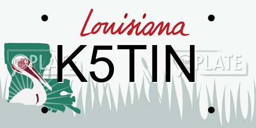 K5TIN Louisiana License Plate