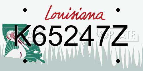 K65247Z Louisiana License Plate