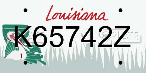 K65742Z Louisiana License Plate