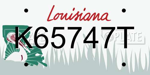 K65747T Louisiana License Plate