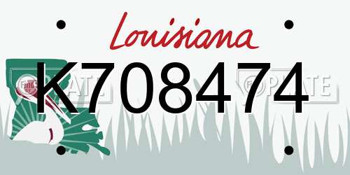 K708474 Louisiana License Plate
