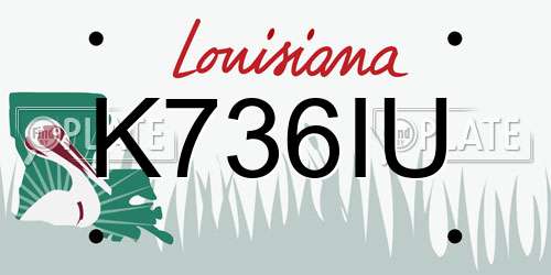 K736IU Louisiana License Plate