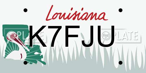 K7FJU Louisiana License Plate