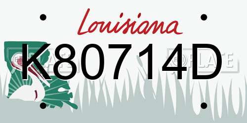 K80714D Louisiana License Plate
