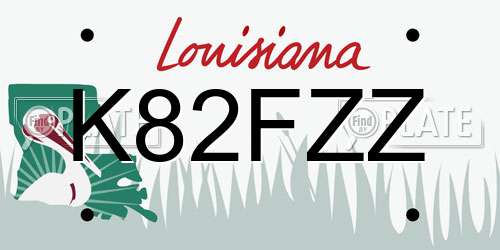 K82FZZ Louisiana License Plate