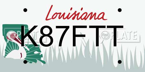K87FTT Louisiana License Plate