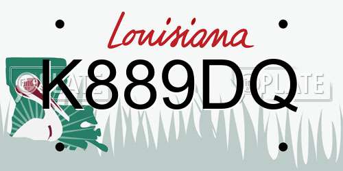 K889DQ Louisiana License Plate