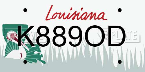 K889OD Louisiana License Plate