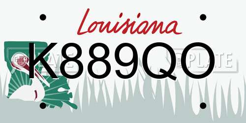 K889QO Louisiana License Plate