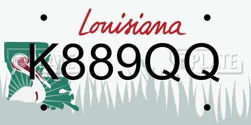 K889QQ Louisiana License Plate