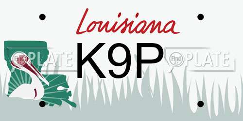 K9P Louisiana License Plate