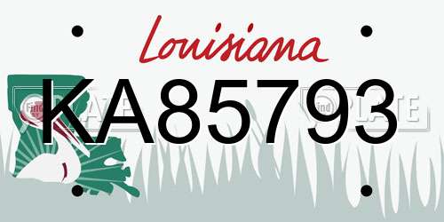 KA85793 Louisiana License Plate