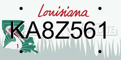 KA8Z561 Louisiana License Plate