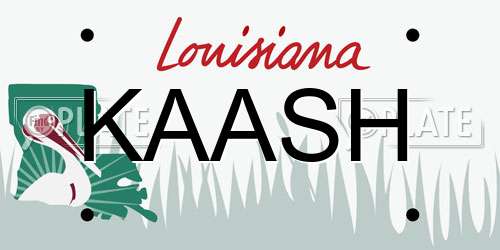 KAASH Louisiana License Plate