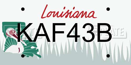 KAF43B Louisiana License Plate
