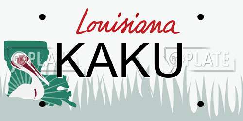KAKU Louisiana License Plate