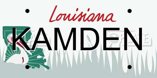 KAMDEN Louisiana License Plate