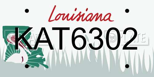 KAT6302 Louisiana License Plate
