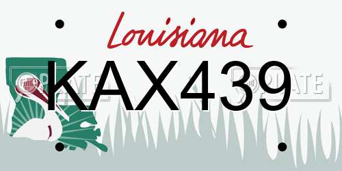 KAX439 Louisiana License Plate