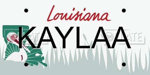 KAYLAA Louisiana License Plate