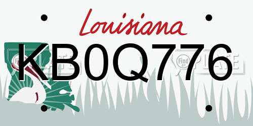 KB0Q776 Louisiana License Plate