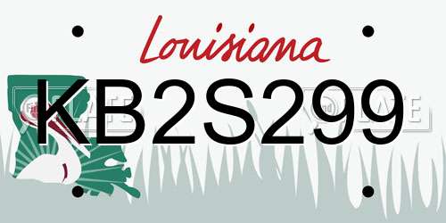KB2S299 Louisiana License Plate