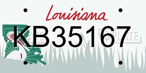 KB35167 Louisiana License Plate