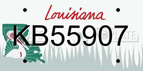 KB55907 Louisiana License Plate
