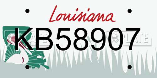 KB58907 Louisiana License Plate
