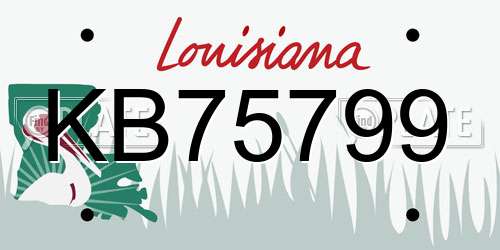KB75799 Louisiana License Plate