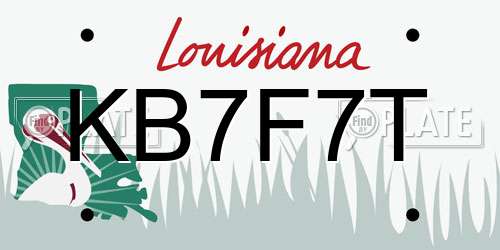 KB7F7T Louisiana License Plate