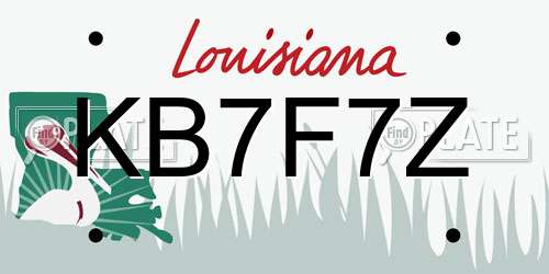 KB7F7Z Louisiana License Plate