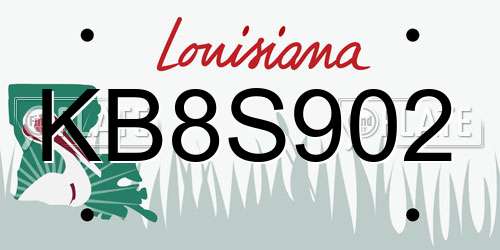 KB8S902 Louisiana License Plate