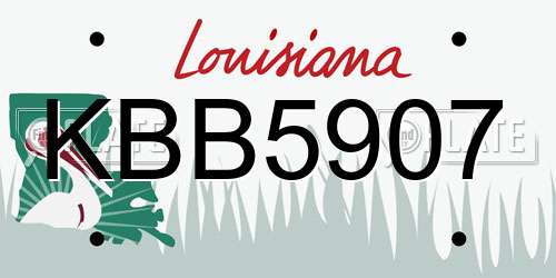KBB5907 Louisiana License Plate