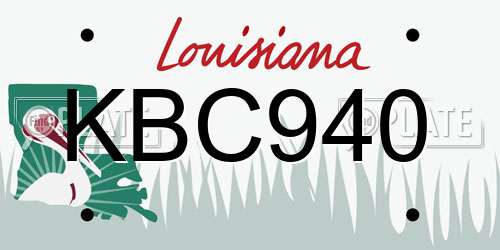 KBC940 Louisiana License Plate