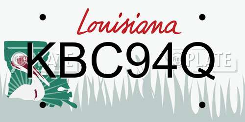 KBC94Q Louisiana License Plate