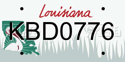 KBD0776 Louisiana License Plate