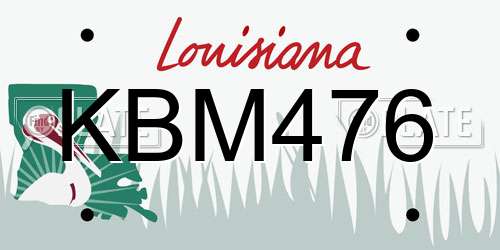 KBM476 Louisiana License Plate