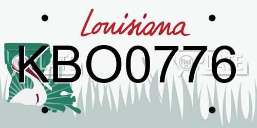 KBO0776 Louisiana License Plate