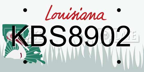 KBS8902 Louisiana License Plate