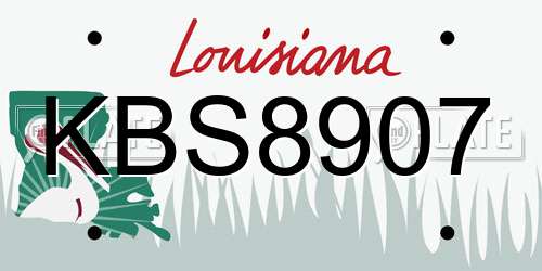 KBS8907 Louisiana License Plate