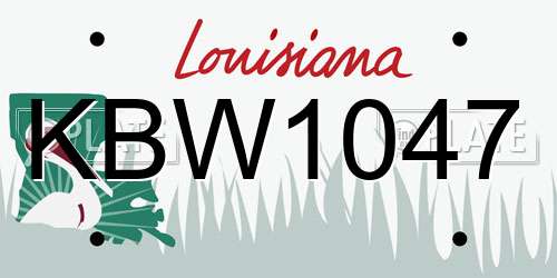 KBW1047 Louisiana License Plate