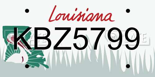 KBZ5799 Louisiana License Plate