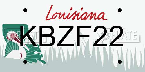KBZF22 Louisiana License Plate